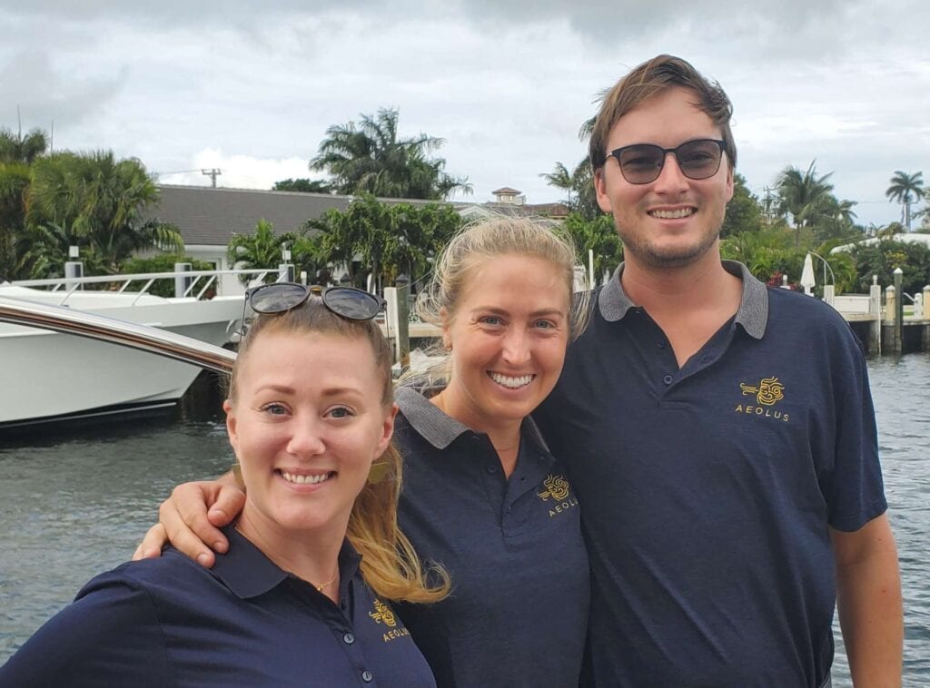 Crew from Aeolus, a Lagoon 65 available for all inclusive, crewed yacht charter in the BVI'S.