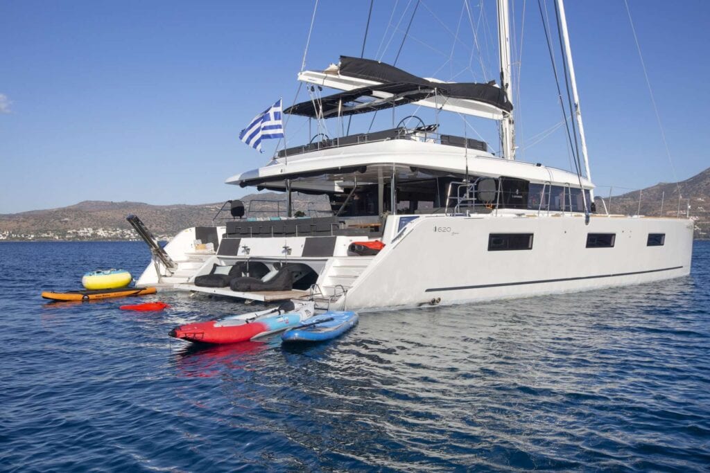 Phantom: A 10 passenger Lagoon 620 is available for crewed yacht charter in Greece.