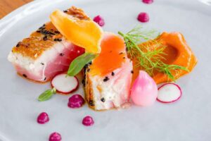 Sushi prepared by awarding chef Hannah onboard Mucho Gusto