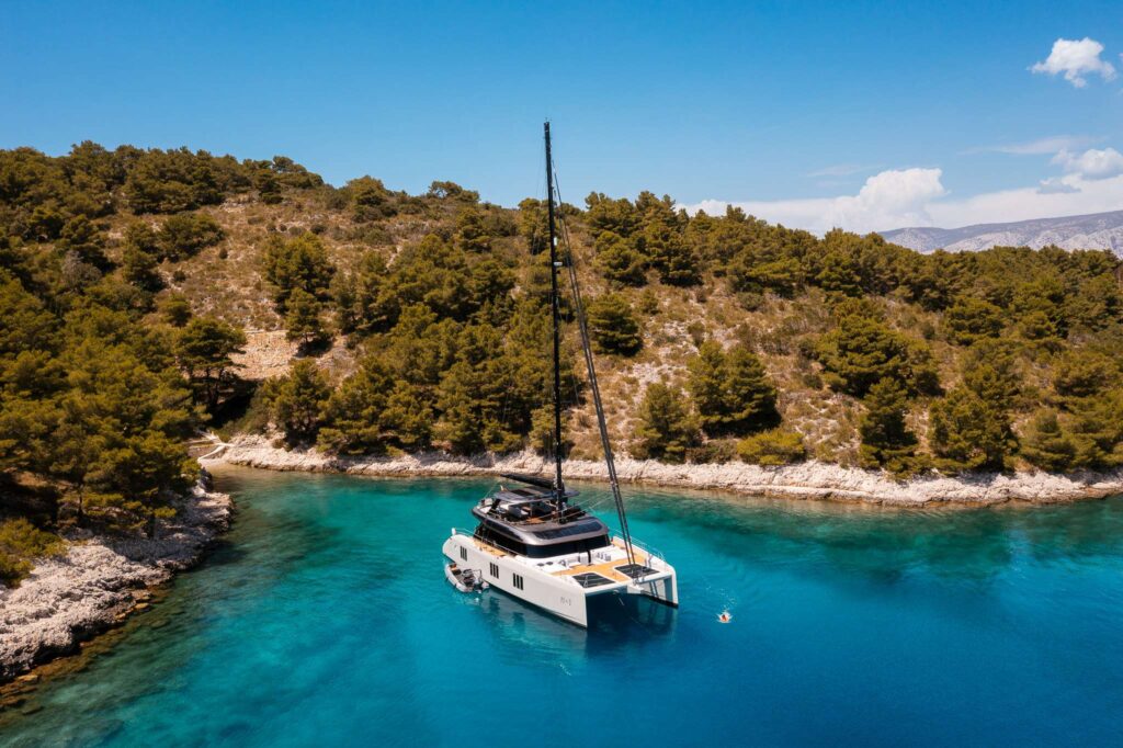 N+1 at anchor off the coast of Croatia