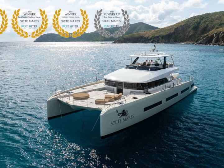 Siete Mares a Lagoon 78 powercat available for private crewed yacht charter in The BVI by Wlms Yacht Charters
